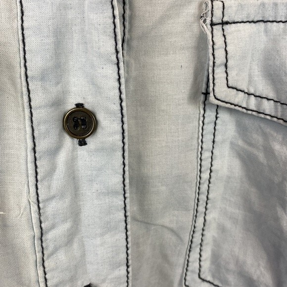 Free People Blue Long sleeve Cotton Button front Top XS - Picture 6 of 8